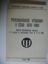 Psychologick vskumy v SSR 1976-1980