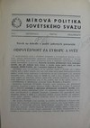 M�rov� politika sov�tsk�ho svazu - N�vrh na dohodu o parit� jadern�ch potenci�l�