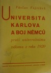 Universita Karlova a boj N�mc�
